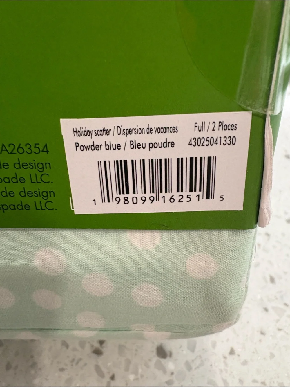 NEW kate spade New York Holiday Scatter Powder Blue Polka Dot Full Sheet Set